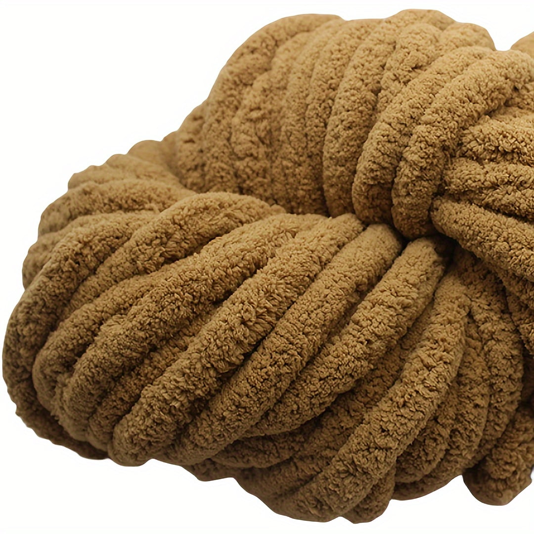 1pc Polyester 100.00% Yarn, Extra Chunky Knit Chenille Yarn For Hand Knitting Soft Snuggle Blanket Sofa Cushion -30yd 8oz