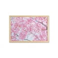 thumbnail image 1 of Floral Wall Art with Frame, Japanese Sakura Florets Essence Nature Beauty Blossoms Refreshing Summer Picture, Printed Fabric Poster for Bathroom Living Room, 35" x 23", Pale Pink, by Ambesonne, 1 of 2
