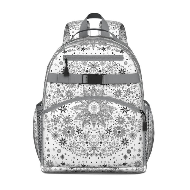 Colorful Boho Students Backpack Retro Hippie Tribal Style School Bag with Rainbow Ethnic Patterns, Lightweight, Artistic and Durable