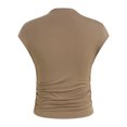 thumbnail image 6 of yueewhu Women's Going Out Basic Tank Tops Mock Neck Spring Clothes Sleeveless Cute Shirts Summer Y2K Sexy Outfits 2026 (Khaki, S), 6 of 8