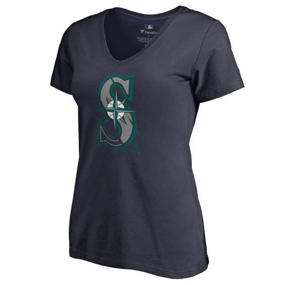 Women's Navy Seattle Mariners X-Ray V-Neck T-Shirt