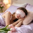 thumbnail image 5 of Krdevn Ruffled Satin Sleep Eye Mask Soft Lightweight Full Light Blocking Comfortable Eye Cover Travel Home Nap Night Sleeping Relax Sleep Aid Accessory, 5 of 5