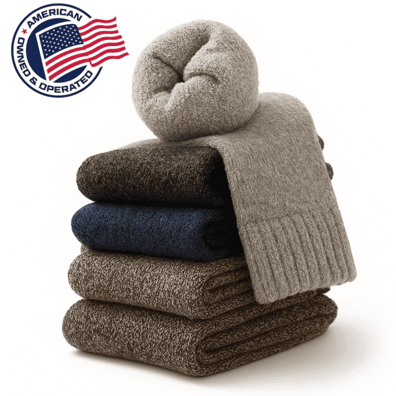 Trbcreation 5 Pairs Wool Blend Winter Socks Mix Color – Thick Warm Thermal Knit  Socks for Men & Women, Cozy Breathable Hiking & Work Socks