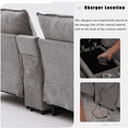 thumbnail image 6 of 124" Modular Sectional Sofa with Built-in Bluetooth Speaker, U-Shaped 5 Seater Chenille Cloud Deep Seat Couch with Wireless Charging, Movable Ottoman for Living Room, Bedroom and Apartment, Gray, 6 of 9