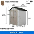 thumbnail image 6 of Dextrus 6x4.4 ft Outdoor Storage Shed, Double-Wall Lockable Garden Shed with Sloped Roof for Backyard Patio, 6 of 9