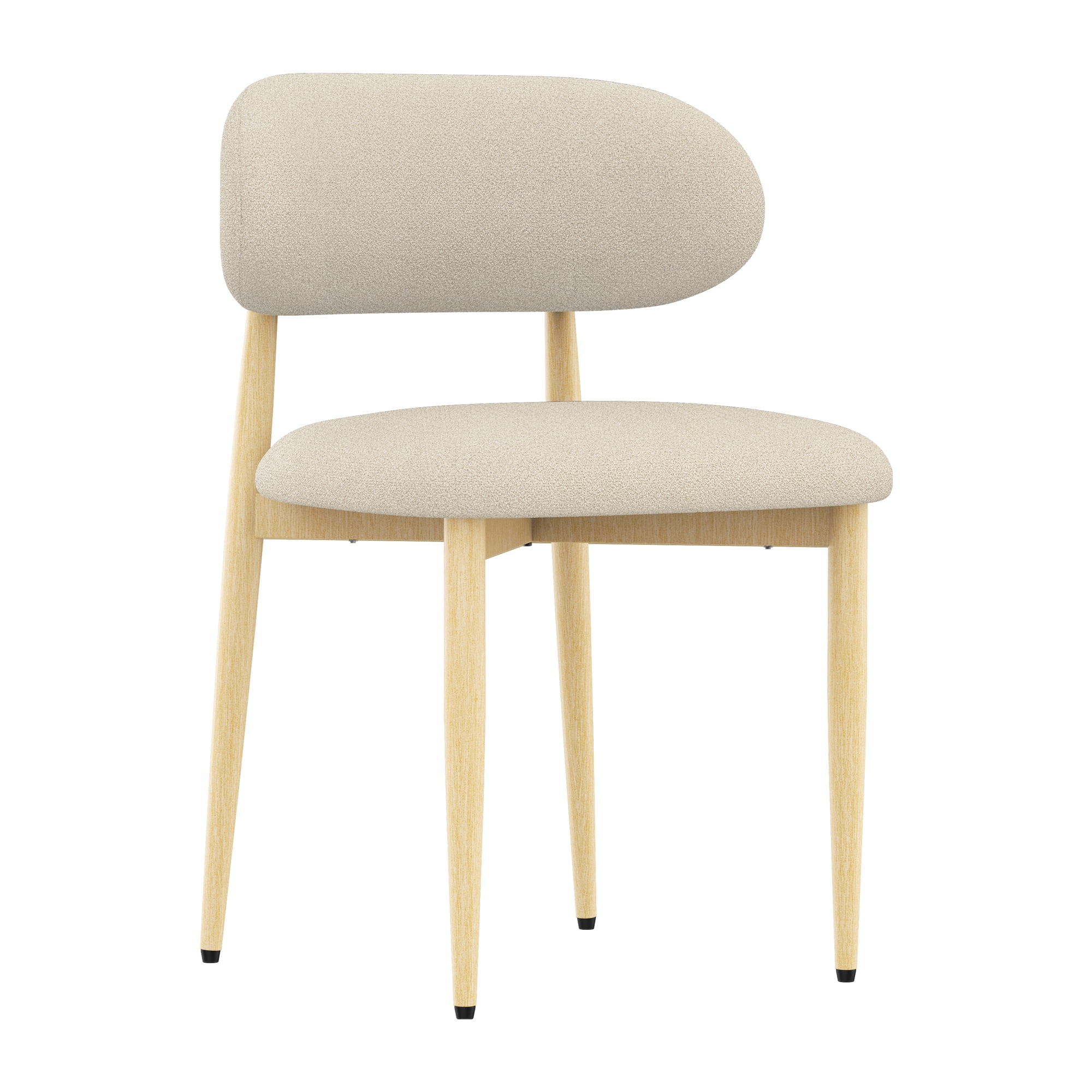 Dining Chairs Set Of 2, Lamb Wool Fabric Cushioned Dining Chair, Carbon Steel Chair Leg Bracket With Wooden Veneer, Suitable For Commercial And Family Restaurants