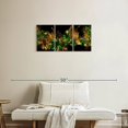 thumbnail image 2 of Elephant Stock Gold And Green Leaves Wall Art - Horizontal Multi Panel Canvas - Living Room Wall Decor - Floral And Botanical Multi Panel - Black And Gold Decor - 32" x 15", 2 of 8