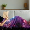 thumbnail image 3 of Galaxy Soft Flannel Fleece Throw Blanket, Magellanic Cloud Stars and Colorful Cosmic Universe View Pattern, Cozy Plush for Indoor and Outdoor Use, 60" x 80", Purple Blue Orange, by Ambesonne, 3 of 5