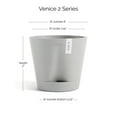 thumbnail image 2 of Ecopots Venice 2 Durable Modern Round Indoor/Outdoor Recycled Based Composite Flower Pot Planter w/ Water Reservoir, White Grey, 8", 2 of 4