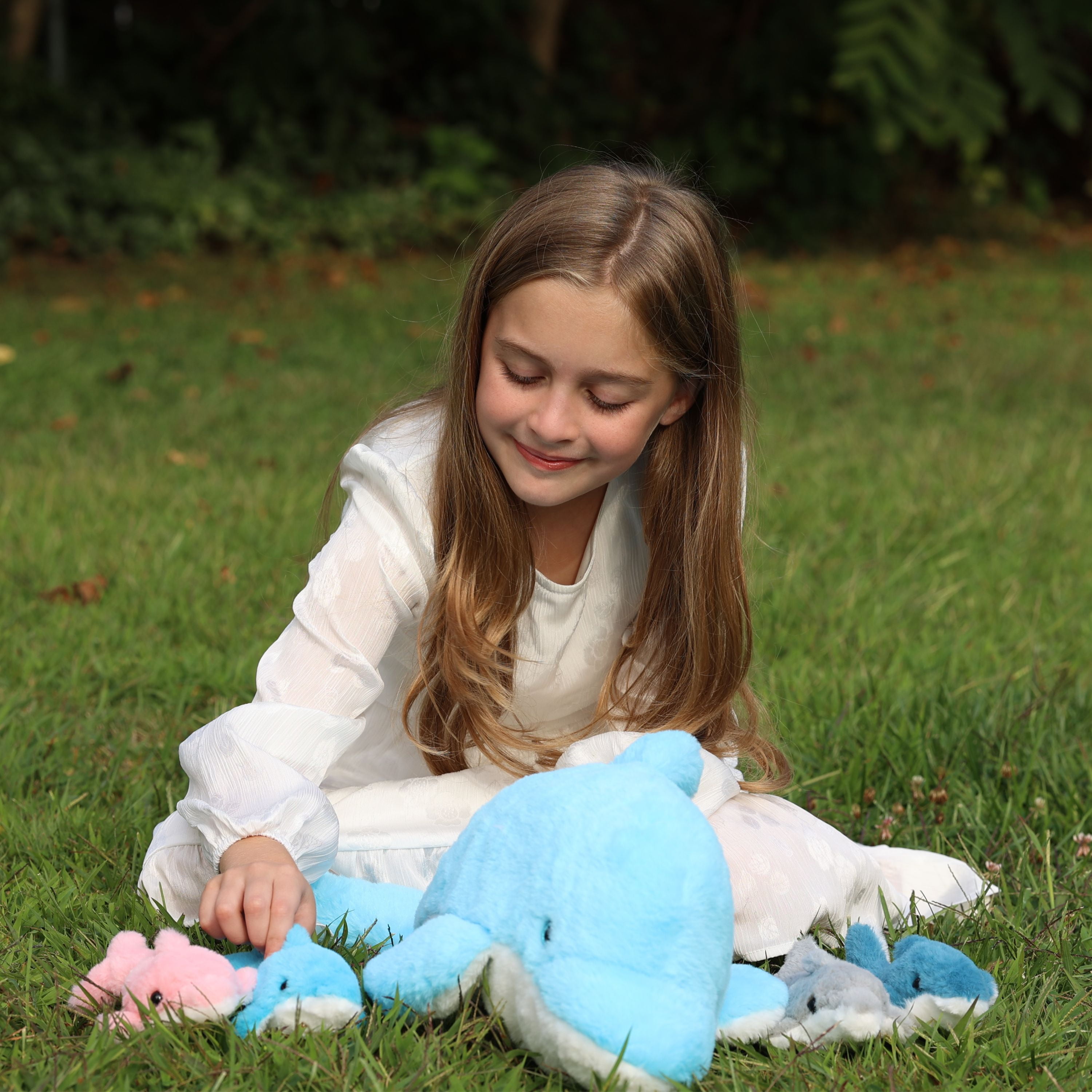 Tezituor 5Pcs Dolphin Stuffed Animal with 4 Babies 20.5'' Stuffed Dolphin Realistic Ocean Plush Toy