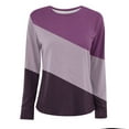thumbnail image 4 of Herrnalise Womens Tops Solid Round-Neck Long Sleeve Top Gifts for Women, 4 of 4
