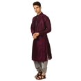 thumbnail image 2 of Mens Handmade Art Silk Loop Button Designer Kurta Dhoti Set/Mens Indian Sherwani, 2 of 4