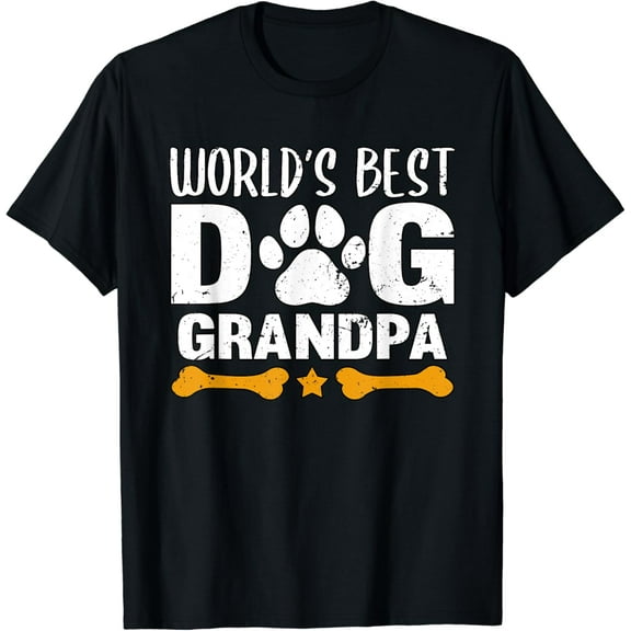 World's Best Dog Grandpa Puppy Grandfather Paw Fur Parent T-Shirt mens t shirt，black，women，funny，misfits，men，journey