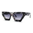 thumbnail image 2 of Womens Thick Angular Bevel Rim Geometric Cat Eye Sunglasses Slate Tortoise Smoke, 2 of 4