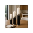 thumbnail image 3 of Stylish Modern Taper Candle Holders for Home Decor- Decorative Candle Stick Holder Perfect for Mantel, Console Table, or Table Centerpiece - Elegant Table Decor and Home Accent - Set of 3, 12", Black, 3 of 12