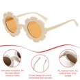 thumbnail image 3 of Youkk 2 Pcs Filles Soleil Fleur Rond Mignon Lunettes de Soleil - Résistant aux UV et Non Toxique Plastique Inodore Enfants Rouge+blanc Laiteux, 3 of 6