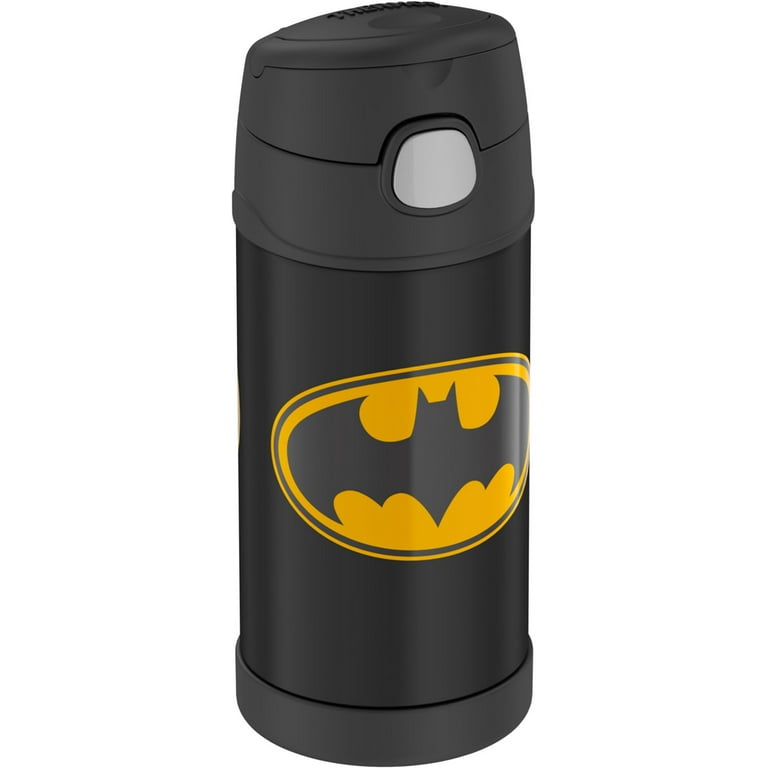 Thermos Kids Stainless Steel Vacuum Insulated Funtainer Straw bottle,  Batman, 12oz 