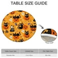 thumbnail image 6 of 44in Pumpkin Ghost Round Halloween Tablecloth with Elastic Edge Orange, Fitted Table Cover for 36-44" Tables, Polyester Reusable Table Cloths Wipe Clean for Picnic, Dining, Outdoor Use and Party Decor, 6 of 7