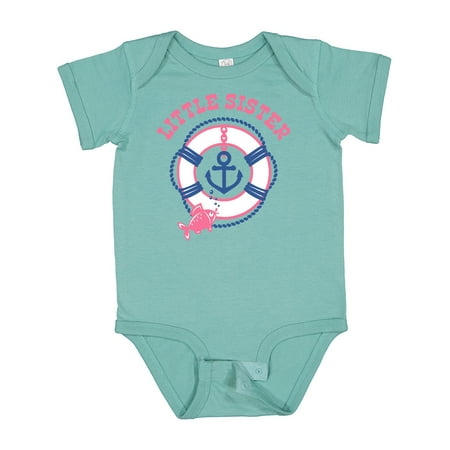 

Inktastic Nautical Little Sister Gift Baby Girl Bodysuit