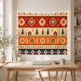 thumbnail image 5 of Star and Pine Tree Landscape on Striped Folk Art, Cozy Rustic for Folk Art Collectors, Neutral Wall Art, Housewarming Gift, Tapestry Wall Hanging for Bedroom and Living Room, 5 of 7