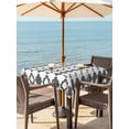 thumbnail image 2 of Vintage Bohemia Outdoor Tablecloth - 60x60 Inch Square Dining Table Cover, Abstract Geometric Art Simple Boho Dark Gray Waterproof Outdoor Table Cloth with Umbrella Hole & Zipper for Picnic/Patio, 2 of 7