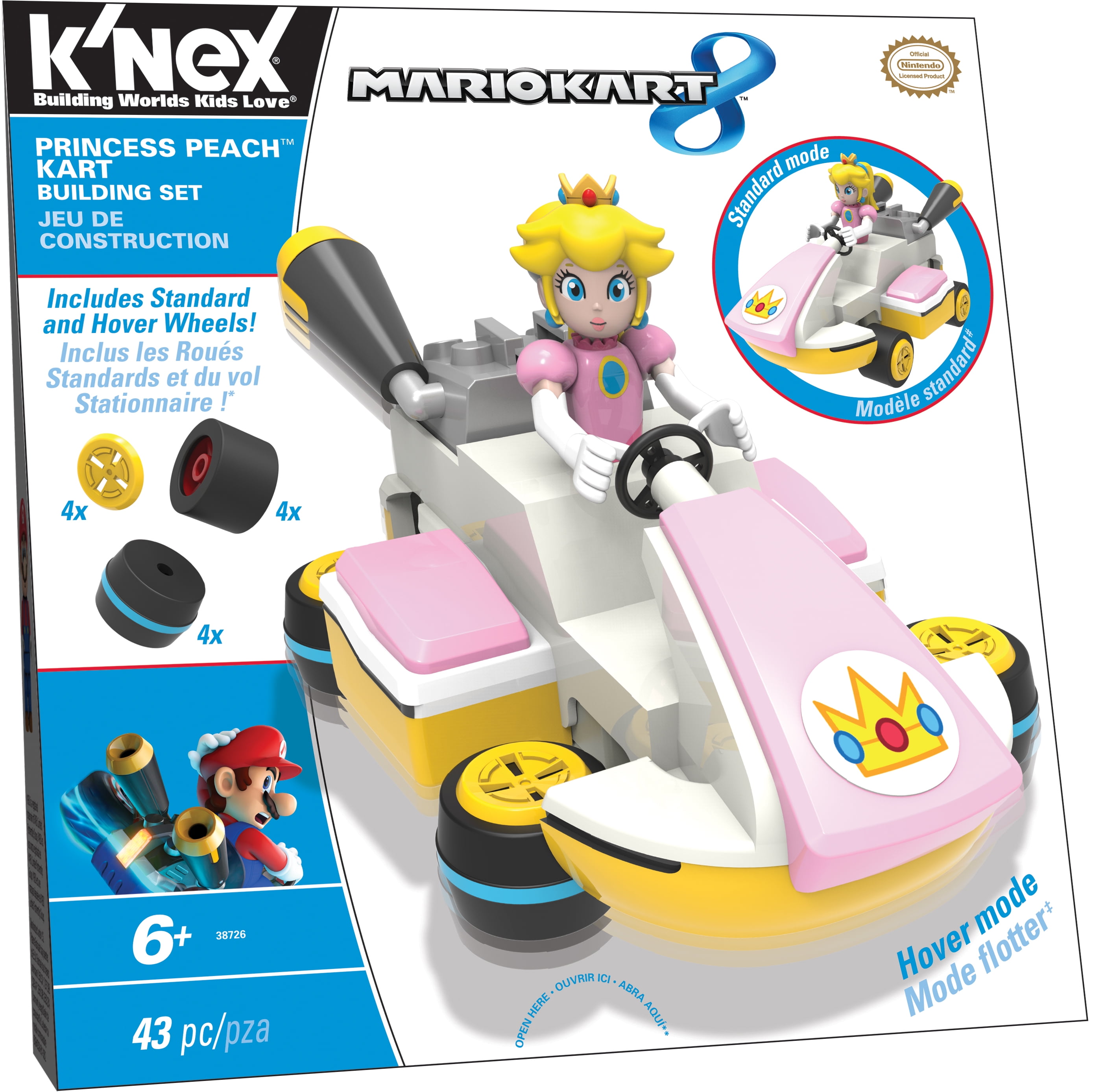 K'NEX PRINCESS PEACH KART BUILDING SET 