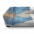 thumbnail image 3 of Nature Soft Flannel Fleece Throw Blanket, Inside out Sky and Sea Looks Like Combined in Horizon Ocean Clouds Tranquil Peace Theme, Cozy Plush for Indoor and Outdoor Use, 60" x 80", Blue, by Ambesonne, 3 of 6