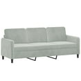 thumbnail image 3 of vidaXL 3 Piece Sofa Set Light Grey Velvet, 3 of 5