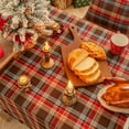 thumbnail image 3 of Red Brown Plaid Christmas Tablecloth 60x84, Tartan Table Cloth Decorations, Winter Holiday Tablecloths for Rectangle Tables Parties Dining Farmhouse Kitchen Decor, 3 of 6