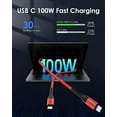 thumbnail image 3 of LENTION USB C to USB C Cable 10ft 100W,Type C 20V/5A Fast Charging Braided Cord Compatible New MacBook Pro/Air,iPad Pro/Air/Mini,Surface,Samsung Galaxy S21/S20/S10/S9/Note,Switch,More(Red), 3 of 12