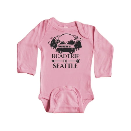 

Inktastic Road Trip To Seattle Gift Baby Boy or Baby Girl Long Sleeve Bodysuit
