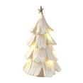 thumbnail image 3 of Vintage Lighted Christmas Tree Figurine with Warm LED Glow for Tabletop Holiday Decor, 3 of 7