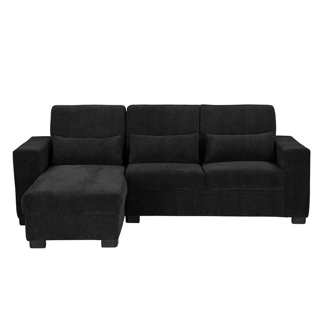 Sofá Love Chaise Izquierdo en L Eros 3 Plazas Negro para Sala