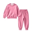 thumbnail image 2 of BXJX Girls Cotton Outfit Sets Long Sleeve, 2 Piece Pullover School Sweatshirts and Jogger Pants Sets Hot Pink Size 4-5 T, 2 of 9