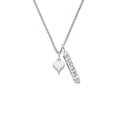 thumbnail image 2 of Delight Jewelry Silvertone Small Long White Heart Silvertone Sisters Best Friends Forever Bar Charm Necklace, 23", 2 of 4