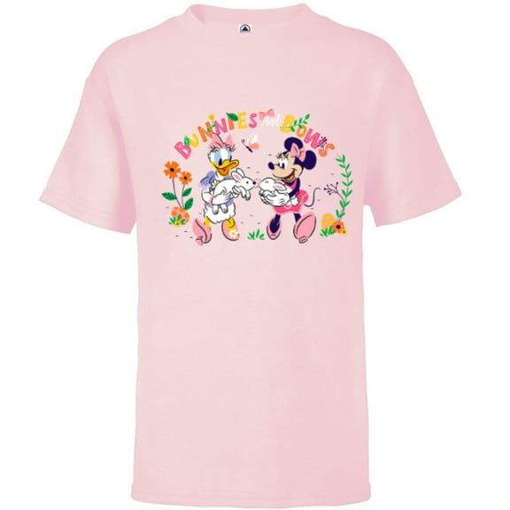 Disney Minnie and Daisy Bunnies and Bows Girls’ Easter - Short Sleeve T-Shirt for Kids - Customized-Soft Pink