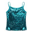 thumbnail image 6 of Linjinx Kids Girls Glitter Sequins Tank Top Jazz Ballet Dance Camisole Vest Stage Performance Lake Blue 6, 6 of 7