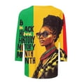 thumbnail image 5 of ibuvkizy Black History Month Shirts for Women 3/4 Length Sleeve Tops,Women's Fashion Tees Casual Crewneck 3/4 Sleeve Loose T Shirt Ladies Tops Blouses Shirts,S, 5 of 5