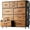 Rust, variant on MCQ 10-Drawer Dresser with Side Pocket & Hooks, Storage Cabinet with Wood Top for Bedroom Closet Organization, Rust