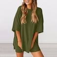 thumbnail image 5 of Lumtrix Womens Lounge Sets Shorts 2 Piece Matching Oversized T Shirt Biker Short Summer Outfits 2026 Casual Sweatsuits Spring Clothes Army Green S, 5 of 5
