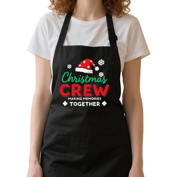 Christmas Aprons for Women Men with Pockets, Adjustable Kitchen Apron for Cooking Baking, Holiday Gifts for Friend