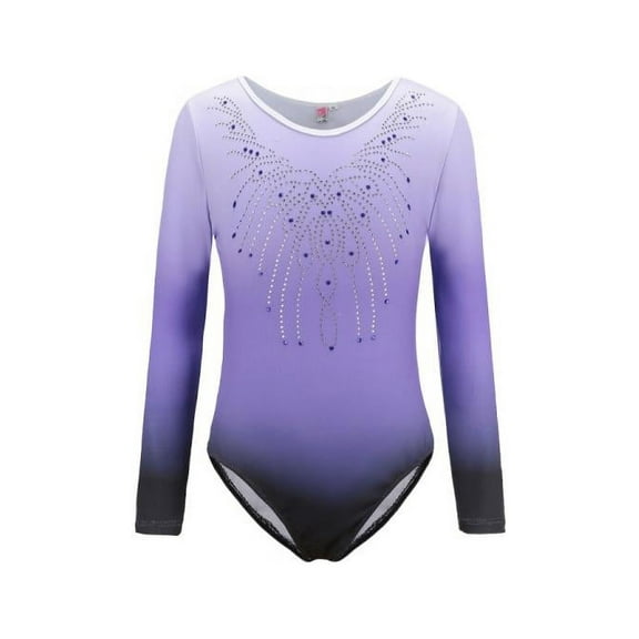 Lavaport Gymnastics Leotards Long Sleeve Sparkle Dancing Activewear for Little Girls
