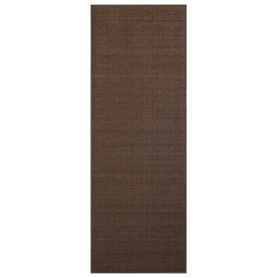 Custom Size Runner Brown Solid Single Color Plain Non-Slip (Non-Skid) Rubber Back Stair Hallway Rug by Feet 22 Inch Wide Select Your Length