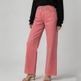 thumbnail image 3 of Tsivenald Womens Jeans High Waist Vertical Striped Print Button Fly Flared Leg Classic Five Pocket Denim Casual Pants, 3 of 6