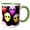Green/White, variant on 3drose, Aliens, 11oz Two-tone Yellow Mug