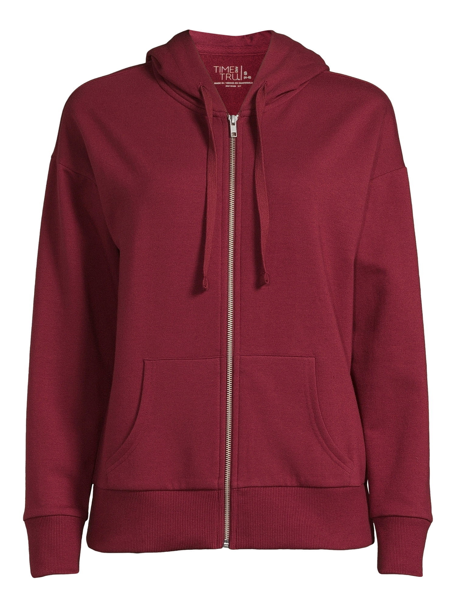 Time and Tru Women's Full Zip Fleece Jacket with Pockets, Sizes XS-XXXL