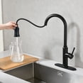 thumbnail image 4 of SUMERAIN Pull out Kitchen Faucet,Single Level Stainless Steel 3-Function Kitchen Sink Faucets with Pull down Sprayer with Deck Plate, Matte Black, 4 of 11