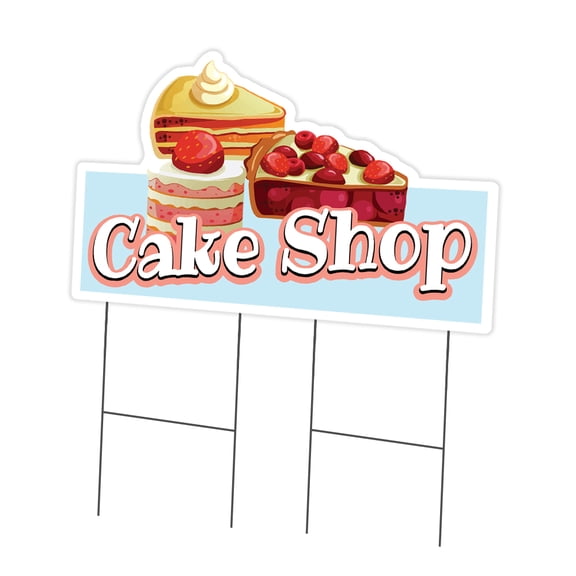 SignMission C-DC-2436-DS-Cake Shop19 24 x 36 in. Yard Sign & Stake - Cake Shop