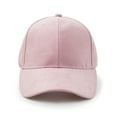 thumbnail image 5 of Suede Baseball Cap, Unisex Faux Suede Leather Classic Adjustable Plain Hat Baseball Cap Pink, 5 of 6