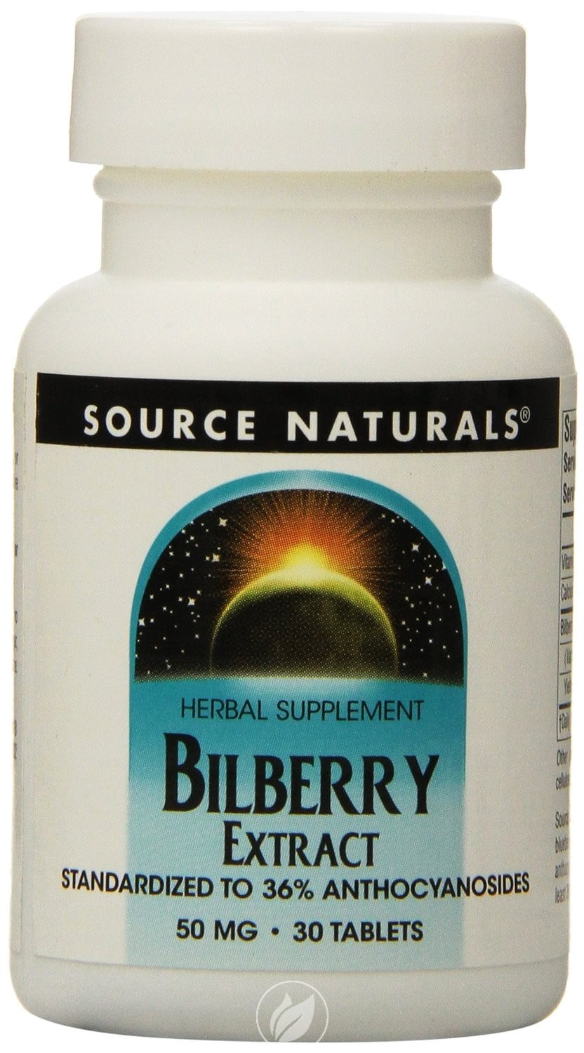 (2 Pack) Source Naturals Bilberry Extract 50mg, 30 Tablets